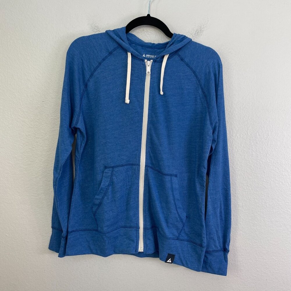 NEW American Giant Womens Medium Blue Lightweight Full Zip Essential Blue Jacket - Picture 3 of 11